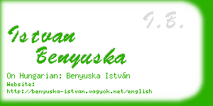 istvan benyuska business card